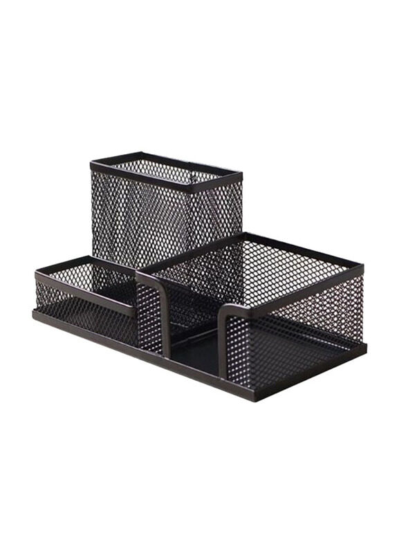 Urban Utility 3-Compartment Mesh Caddy Organizer, Black