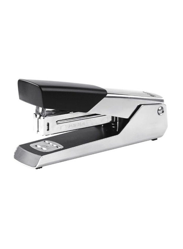 Atlas Chrome Half Strip Metal Stapler, Silver/Black