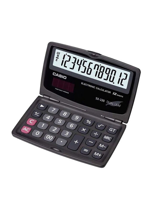 

Casio 12-Digit Dual Leaf Basic Calculator, Black