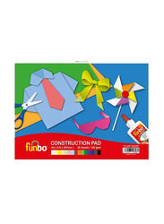 Funbo Construction Pad With Thick Coloured Sheets, 120 GSM, 50 Sheets, A4 Size, Multicolour