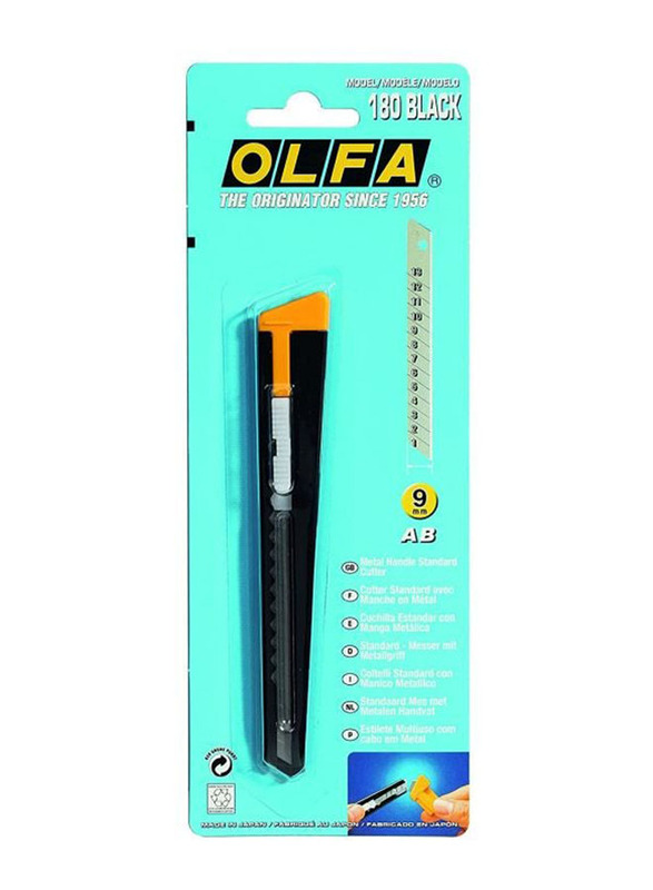 Olfa 3-Piece Snap Off Cutter And Blade Set, 101-680710, Black/Yellow/Silver
