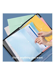 Expanding 1 Pocket File Folder with Button Closure, 10 Pieces, Blue