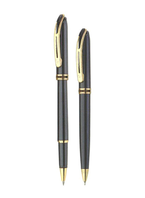 

Pierre Cardin 2-Piece Monte Rosa Ball Point and Rollerball Pen Set, Black/Gold