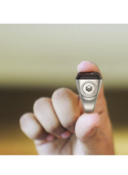 iQibla Tasbih Zikr Metal Smart Ring, 18mm, Bright Silver
