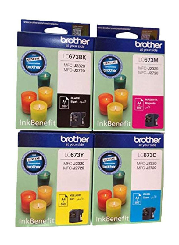 Brother Lc673 Multicolour Ink Toner Cartridge, 4-Pieces