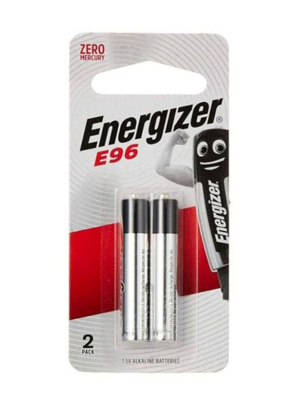 Energizer E96 AAAA Alkaline Battery Set, 2 Pieces, Silver/Black