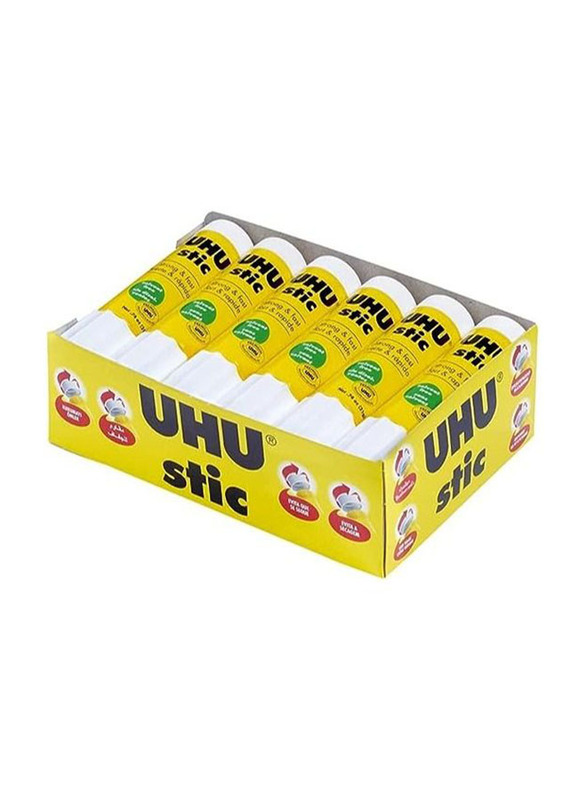 UHU Content Glue Stick, 12 x 21g, White