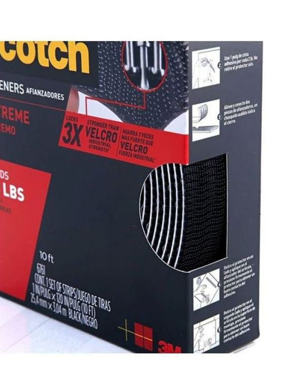 3M Scotch Extreme Fastener Tape, Black