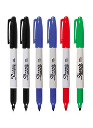 Sharpie 6-Piece Fine Tip Permanent Marker, Multicolour