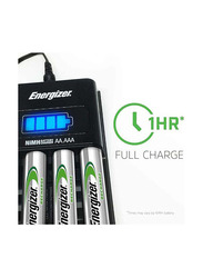 Energizer ACCU Rechargeable Mini Charger with Battery Set, Black