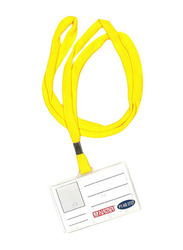 Partner Card Holder with Lanyard, 50 Pieces, Yellow/Clear