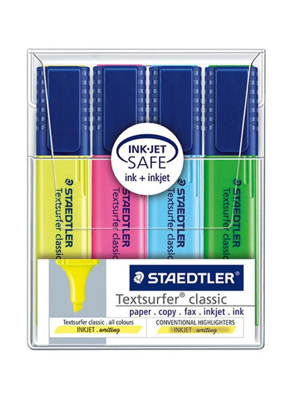 Staedtler 4-Piece Textsurfer Highlighter Pen Set, Multicolour