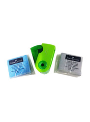 Faber-Castell 3-Piece Eraser with Sharpener Set, Green/White