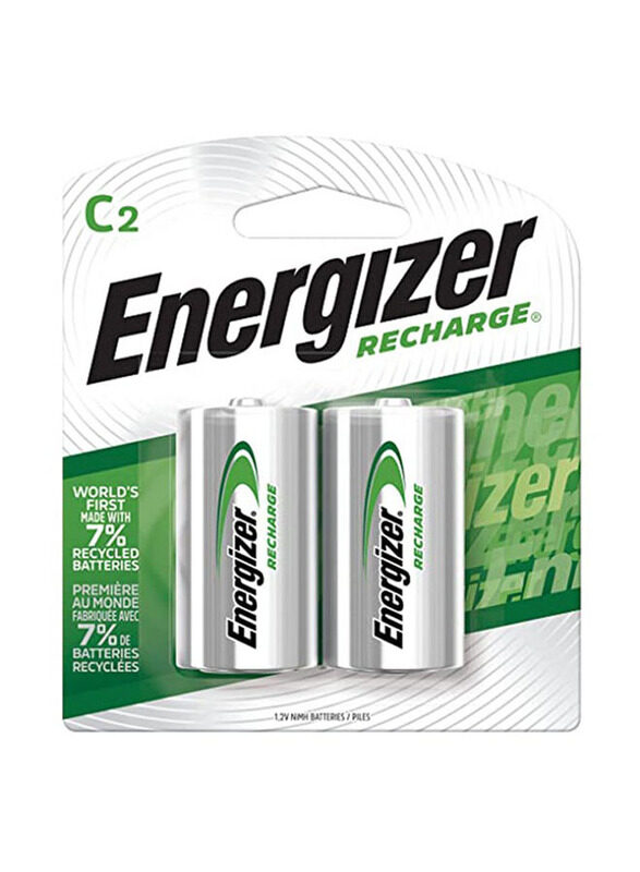 

Energizer Long Lasting Type C Rechargeable Battery Set, 2 Pieces, Silver