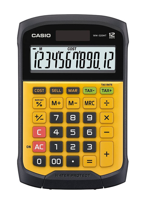 Casio Waterproof & Dustproof Basic Calculator, Multicolour