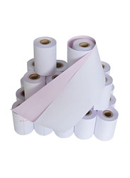 Terabyte 2Ply Premium Paper Receipt Rolls , 20 Pieces, 76 x 76mm, Pink/White