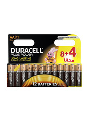 Duracell AA Plus Power Household Battery Set, 12 Pieces, Multicolour