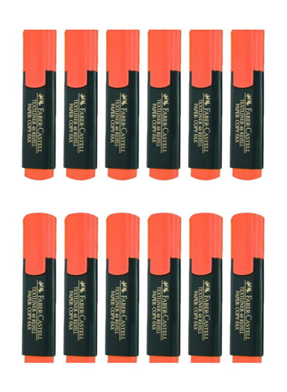 Faber-Castell 12-Piece Textliner Highlighter Set, Orange