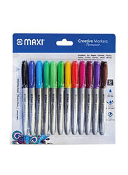 Maxi 12-Piece Bullet Tip Permanent Marker Set, Multicolour