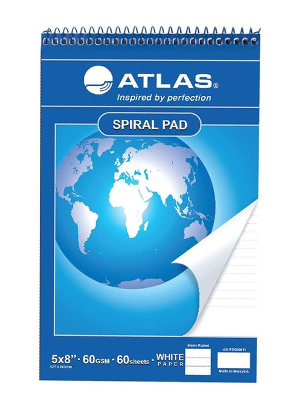 Atlas Double Wire Binded Notepad, 5x8 Inch, 12 Pieces