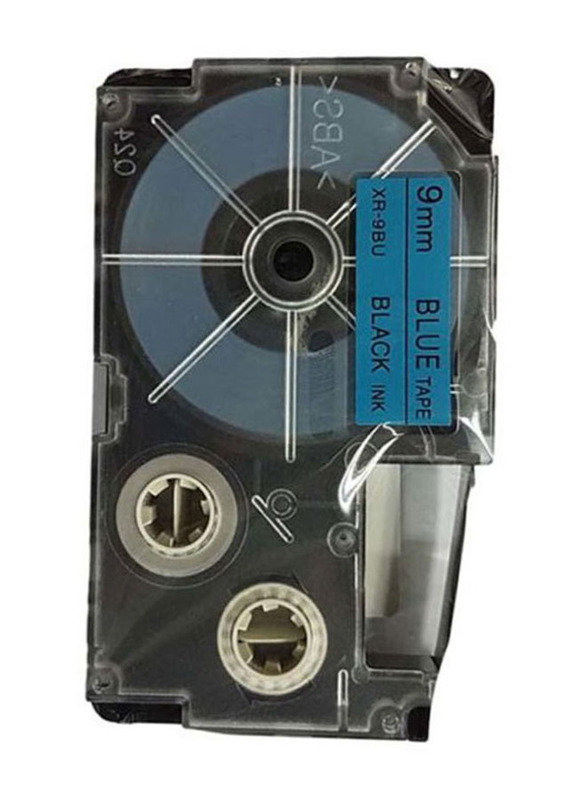 Casio Label Printer Ink On Blue Tape, Black