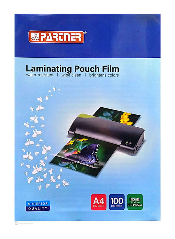 

Partner A4 Laminating Pouch Film Set, 100 Pieces, Clear