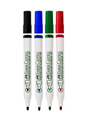 Faber-Castell 4-Piece Whiteboard Bullet Tip Marker Set, Multicolour