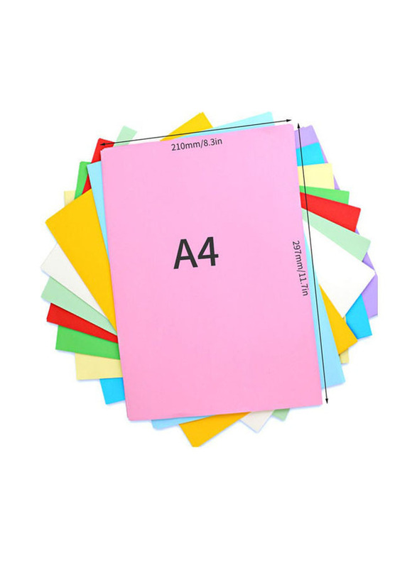 Colour Copy Papers, 100 Sheets, A4 Size, Multicolour