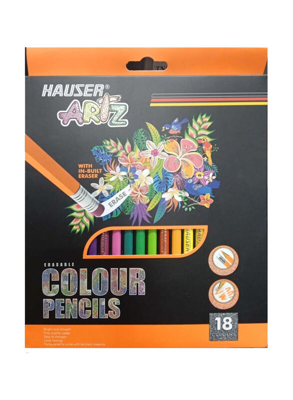 

Hauser Erasable Colour Pencils Set, 18 Pieces, Multicolour