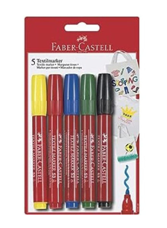 Faber-Castell Textile Marker Set, 5 Pieces, Multicolour
