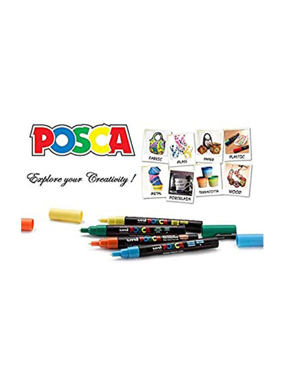 Posca Bullet Shaped Paint Marker Set, 1.8-2.5mm, 16 Pieces, Multicolour
