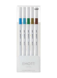 Uniball 5-Piece Emott Fineliner Pens, MI-PEM-SY04-05C, Multicolour