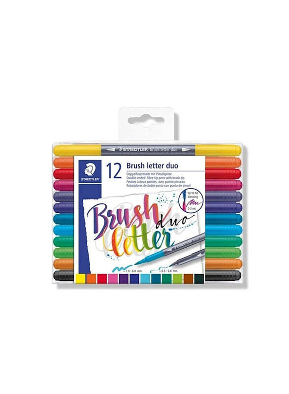 Staedtler Brush Letter Duo Set, 12 Pieces, Multicolour