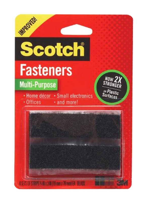 Scotch Brite Multi-Purpose Fasteners Set, 4 Pieces, Black
