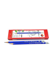 Faber-Castell 12-Piece HB Graphite Pencil Set with Eraser Tip, Blue