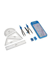 Maxi 24-Piece Writing Combo PRM1 Geometry + Graphite Pencil + Plastic Container Sharpener + Dust Free Eraser Set, Multicolour