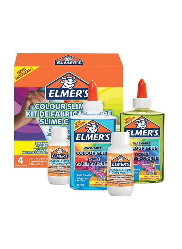 

Elmer's Translucent Colour Slime Kit, 4 Pieces, Multicolour