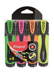 Maped 4-Piece Fluo Peps Ultra Soft Highlighter Set, Multicolour