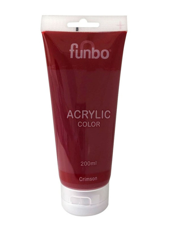 Funbo Acrylic Tube, 200ml, 01 Crimson