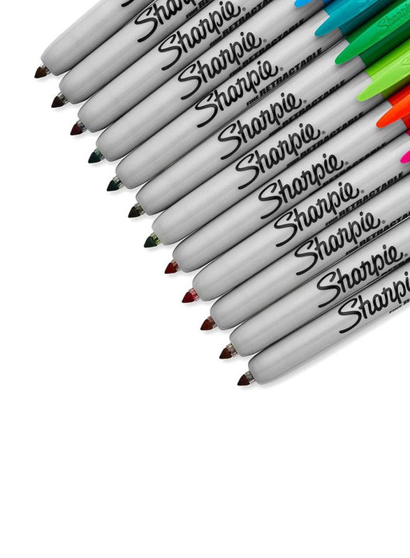 Sharpie 12-Piece Retractable Permanent Markers, Multicolour