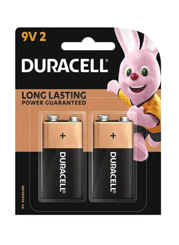 Duracell 9V2 Long Lasting Battery Set, 2 Pieces, Multicolour