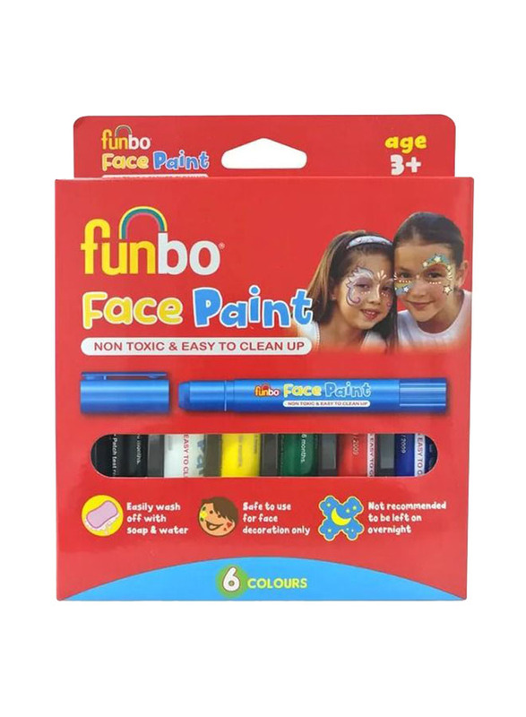 Funbo Face Paint Set, 6 Pieces, Multicolour