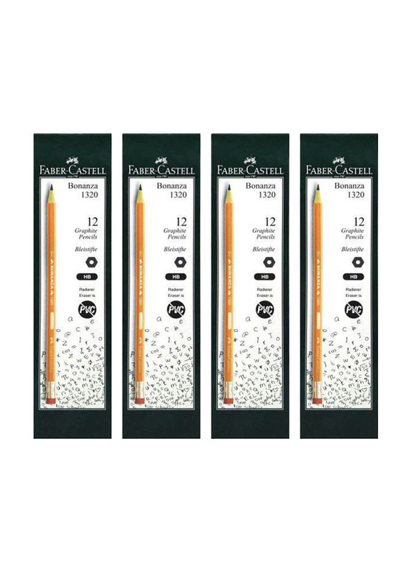 Faber-Castell 48-Piece Bonanza HB Lead Pencil Set, Orange/Black