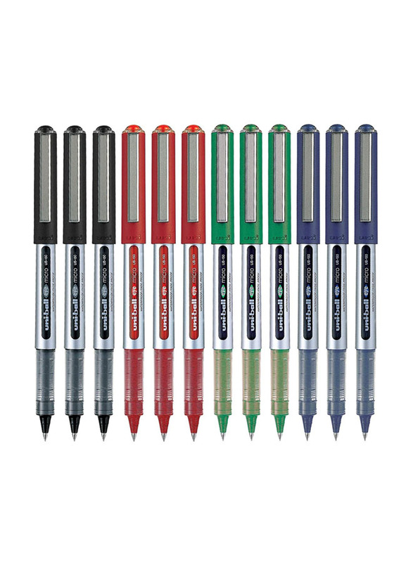 Uniball 12-Piece Eye Micro Rollerball Pen Set, Multicolour