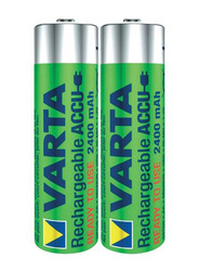 Varta Accu AA Rechargeable Batteries, 2 Pieces, Green/Silver