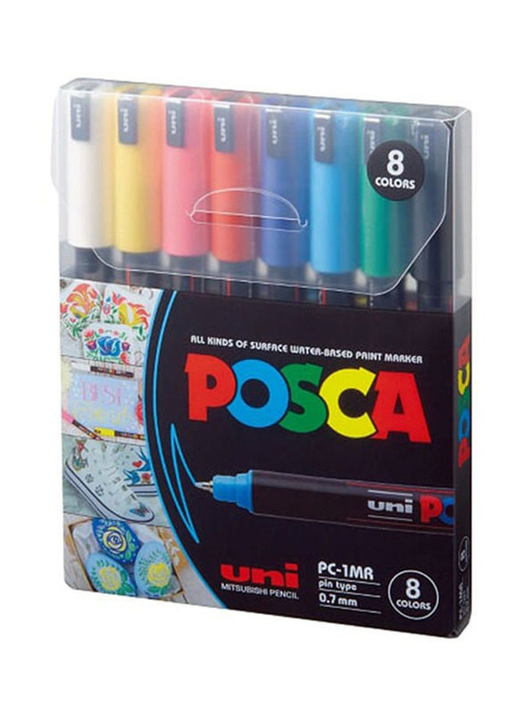 Posca Bullet Shaped Paint Marker Set, 8 Pieces, M6061, Multicolour