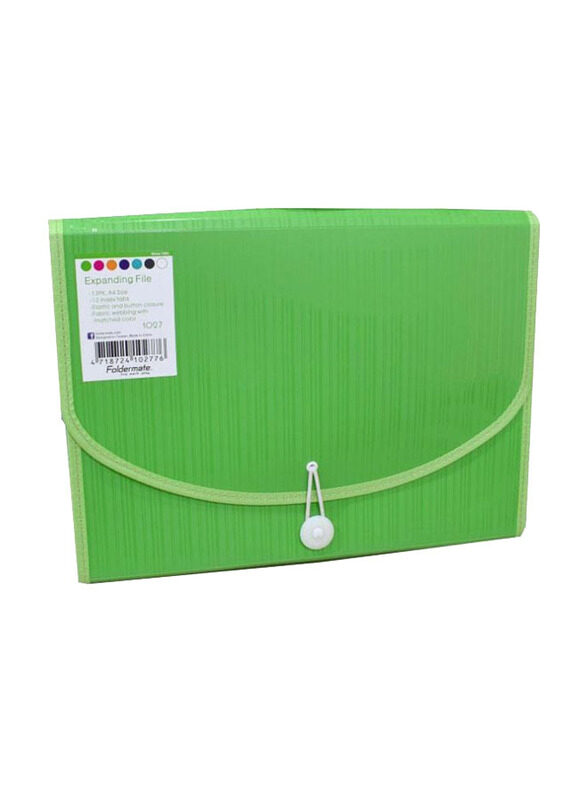 

Foldermate 13-Pocket Expanding File Folder, Green