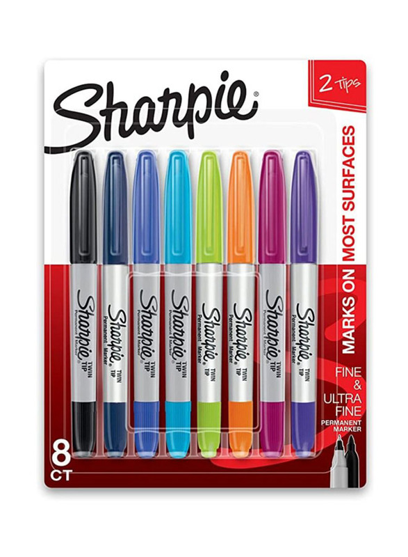 Sharpie 8-Piece Twin Tip Permanent Marker, Multicolour