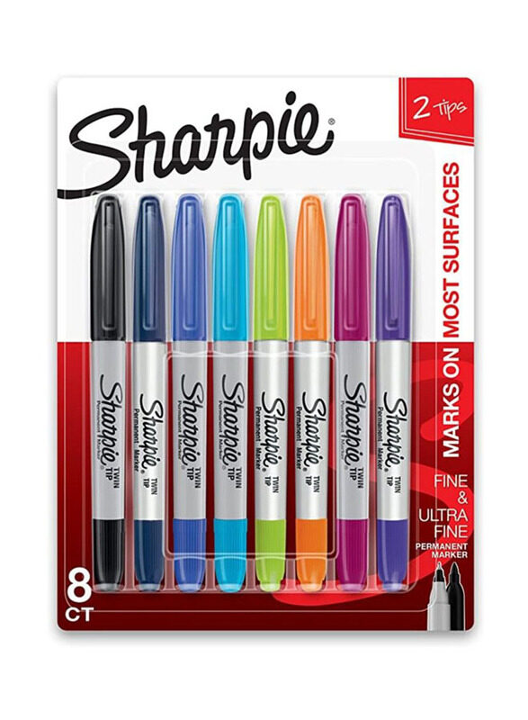 

Sharpie 8-Piece Twin Tip Permanent Marker, Multicolour