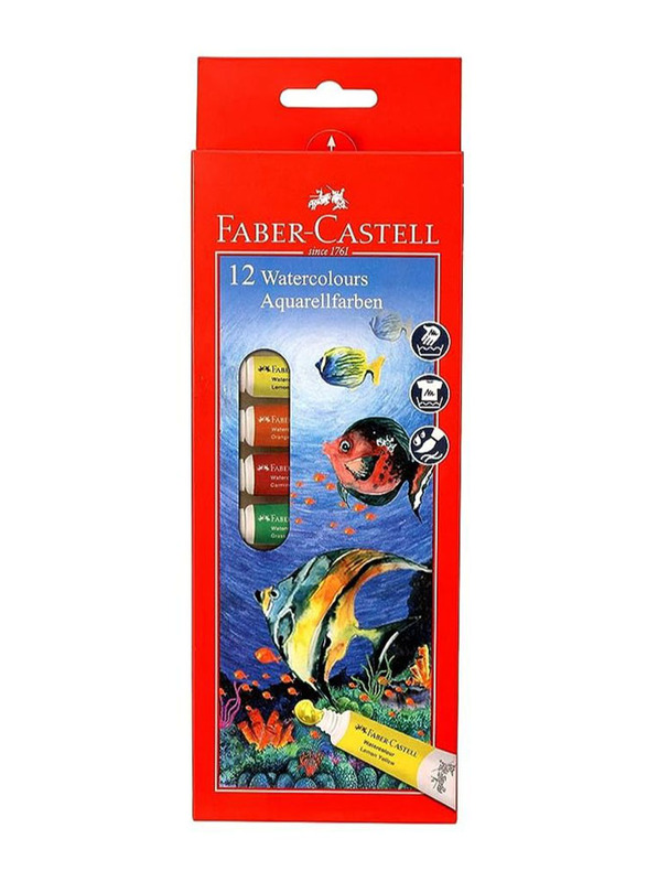 Faber-Castell Watercolour Set Tubes, 9ml x 12 Pieces Multicolour